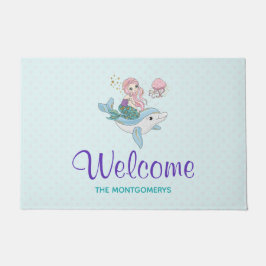 Meerjungfrau Reiten im Dolphin Willkommen Fußmatte