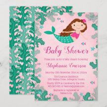 Meerjungfrau Rosa unter der Meeresdusche Einladung