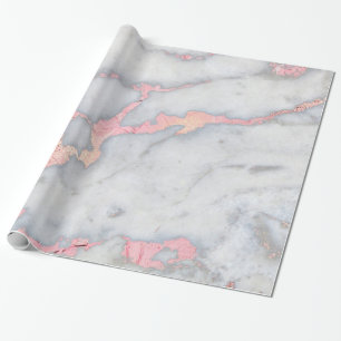 Meerjungfrau Rosegold Glitzer-Marmor Geschenkpapier