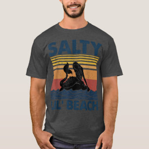 Meerjungfrau Salzig Kleiner Strand Vintage Lustig  T-Shirt