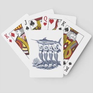 Meerjungfrau Sardine Vintage Dosenfisch Spielkarten