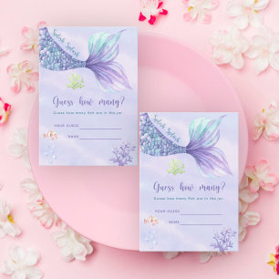 Meerjungfrau Schätzung wie viele Fische im Glas si Begleitkarte