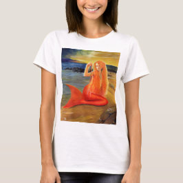 Meerjungfrau-Schlüsselsonnenuntergang-T - Shirts