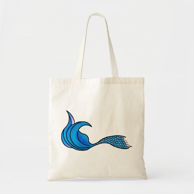 Meerjungfrau-Schwanz in Blautönen Tragetasche (Vorne)