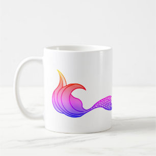 Meerjungfrau-Schwanz in festem Regenbogen Kaffeetasse