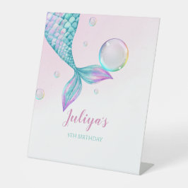 Meerjungfrau Schwanz mit Blasen Geburtstag Sockelschild