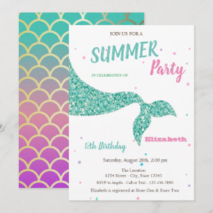 Meerjungfrau-Schwanz, Schuppen Einladung