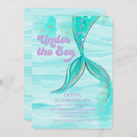 Meerjungfrau Schwanz unter dem Meer Einladung