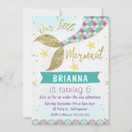 Meerjungfrau Schwanz unter dem Meer Einladung