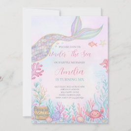 Meerjungfrau Schwanz unter dem Meer Einladung