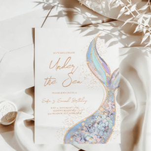 Meerjungfrau Schwanz unter dem Meer Einladung