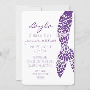 Meerjungfrau-Schwanz unter der Meeresfrau Geburtst Einladung