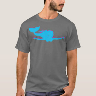 Meerjungfrau schwimmen psychedelische Ozeanreise T-Shirt
