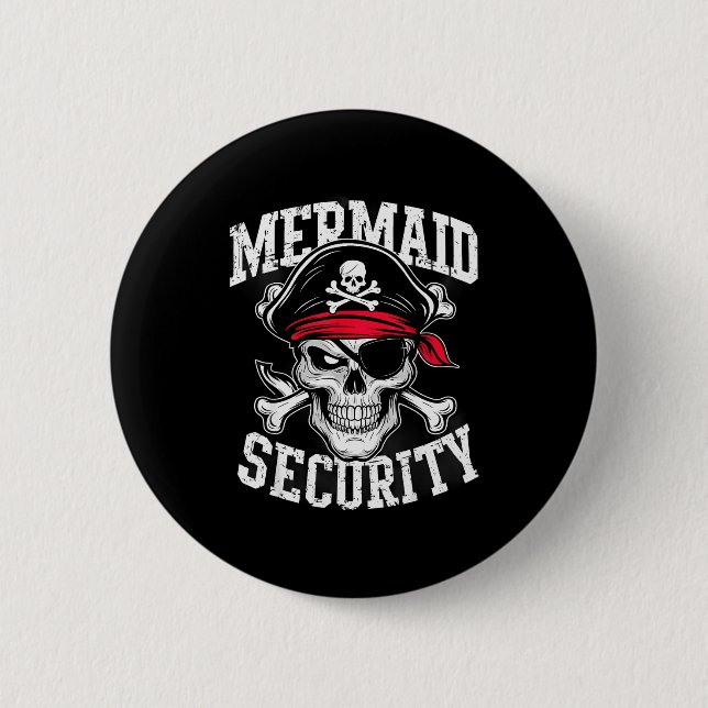 Meerjungfrau Sicherheitsrate Papa Bruder Halloween Button (Vorderseite)