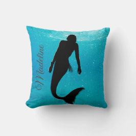 Meerjungfrau Silhouette Blue Ocean Summer Modern Kissen