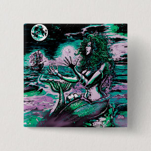 Meerjungfrau-Sirene-Atlantis-Perle Button