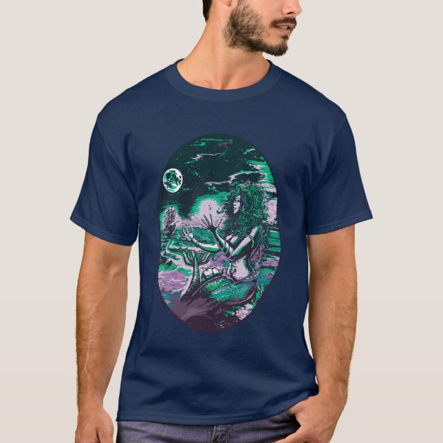 Meerjungfrau-Sirene-Atlantis-Perle T-Shirt (Vorderseite)