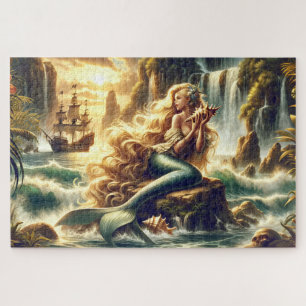 Meerjungfrau Sirene Piratenschiff Szene Nautilauss Puzzle