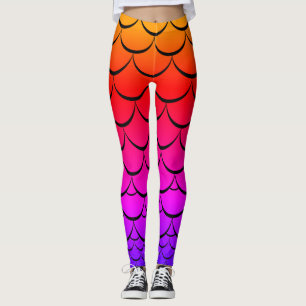 Meerjungfrau-Skala Leggings des Sonnenuntergangs
