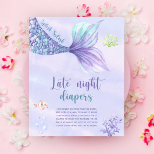 Meerjungfrau Späte Nacht Windeln Poster