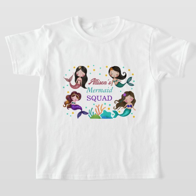 Meerjungfrau-Squad Hübsche Meerjungfrauen T-Shirt (Ablage )