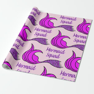 Meerjungfrau-Squad mit hellrosa Meerjungfrau-Schwa Geschenkpapier