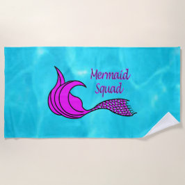 Meerjungfrau Squad mit rosa Meerjungfrau Schwanz H Strandtuch