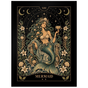 Meerjungfrau, Sternen-Tarot-Kunst Postkarte