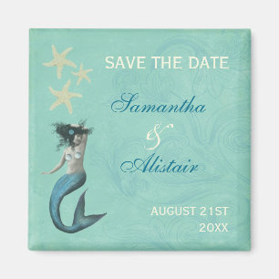 Meerjungfrau-Strand Küsten Save the Date Magnet