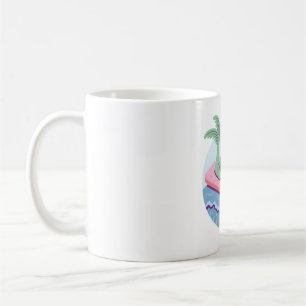 Meerjungfrau Surfing auf rosa Surfboard Kaffeetasse