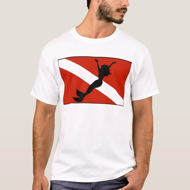 Meerjungfrau-Taucher-Flagge T-Shirt (Vorderseite)