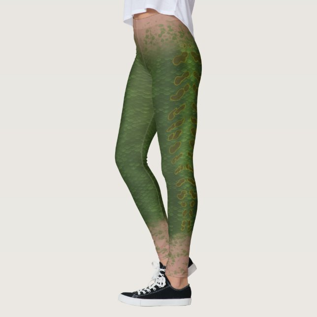 Meerjungfrau-Tonleiter Leggings Kelp-Wald 4 (Links)