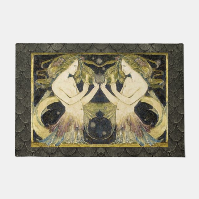 Meerjungfrau-Tür-Matte Fußmatte (Vorderseite)