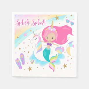 Meerjungfrau-u. Unicorn-Party-Serviette Serviette