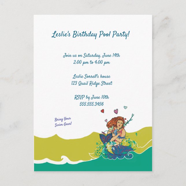 Meerjungfrau und Baby-Dolphin Postkarte (Vorderseite)