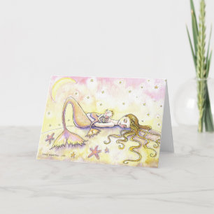 Meerjungfrau-und Baby-Gruß-Karte ~ freier Raum Karte