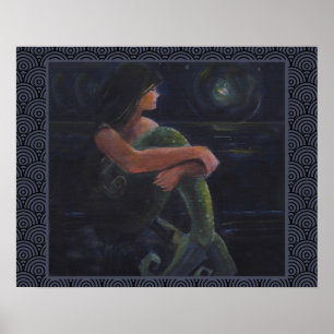 Meerjungfrau und der Mond Poster