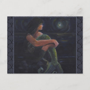 Meerjungfrau und der Mond Postkarte