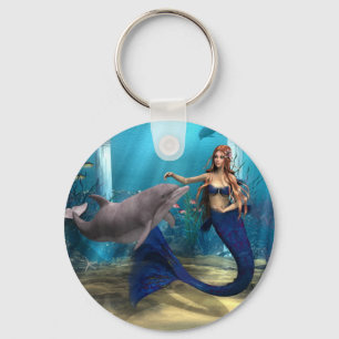 Meerjungfrau und Dolphin Schlüsselanhänger