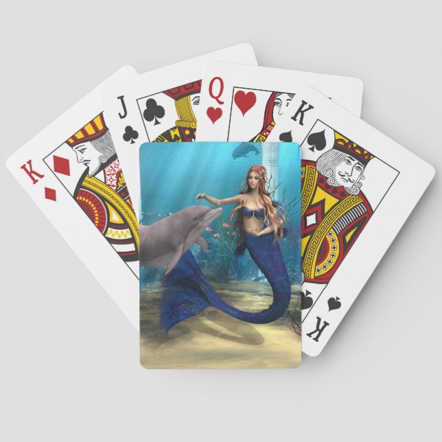 Meerjungfrau und Dolphin Spielkarten (Rückseite)