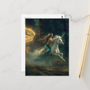 Meerjungfrau und Einhorn Postkarte