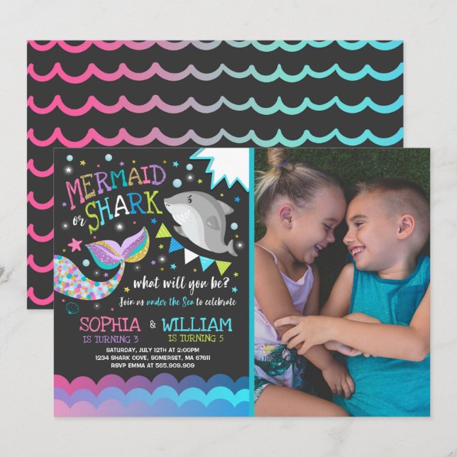 Meerjungfrau-und Einladung (Vorne/Hinten)