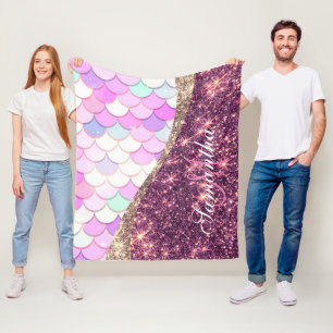 Meerjungfrau und Glitzer Fleecedecke