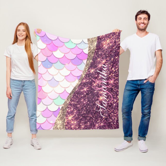 Meerjungfrau und Glitzer Fleecedecke (Beispiel)