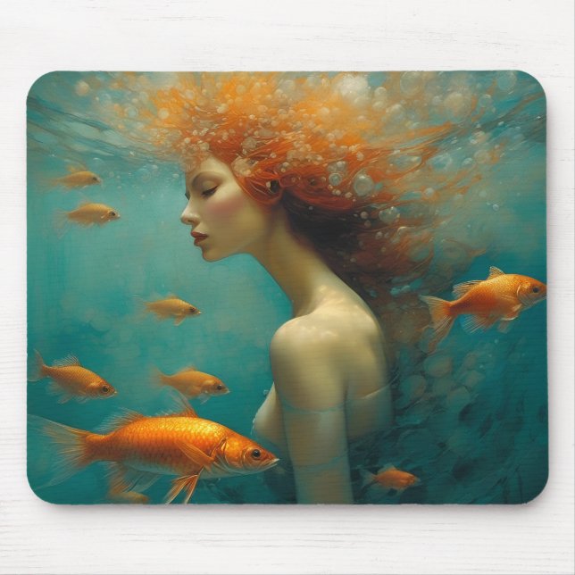 Meerjungfrau und Goldfish Mousepad (Vorne)