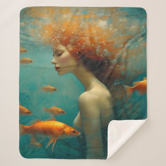 Meerjungfrau und Goldfish Sherpadecke (Vorderseite)
