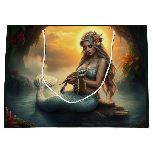 Meerjungfrau und ihre Freundin der Schildkröte bes Große Geschenktüte (Vorderseite)