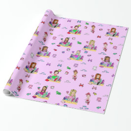 Meerjungfrau und Meerestiere Girls Geschenkwrap Geschenkpapier