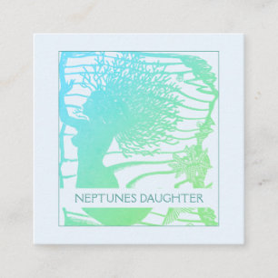 Meerjungfrau und Meereswellen Quadratische Visitenkarte