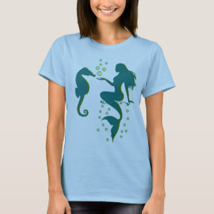 Meerjungfrau und Meerpferd T-Shirt